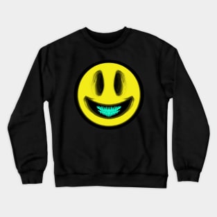 Creepy Smiley Face Monster Emoji Parody Crewneck Sweatshirt